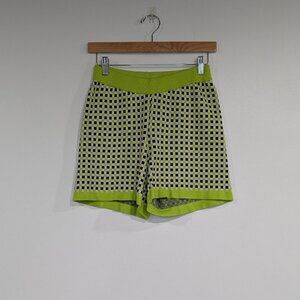 *3/$10* Cider Checked Plaid Knitted Sweater Shorts Green White Black Size Small